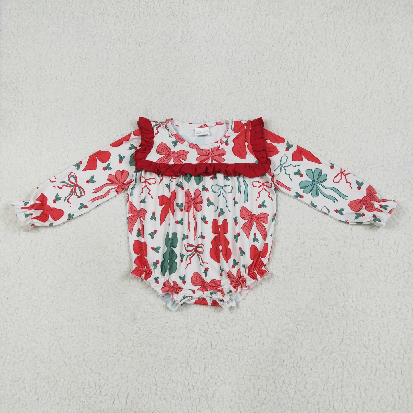 Christmas bows print Baby Romper LR2209