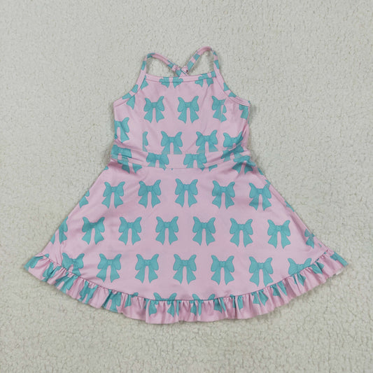Athletic Green Bow Girls Dress GSD2293
