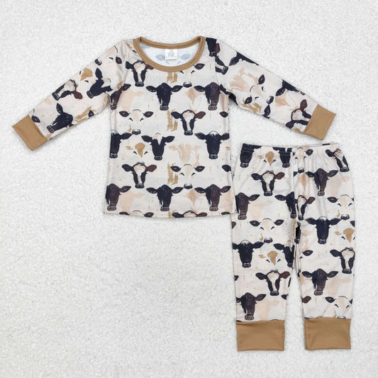 Cow print Long Sleeve Pajamas ( material contains bamboo )