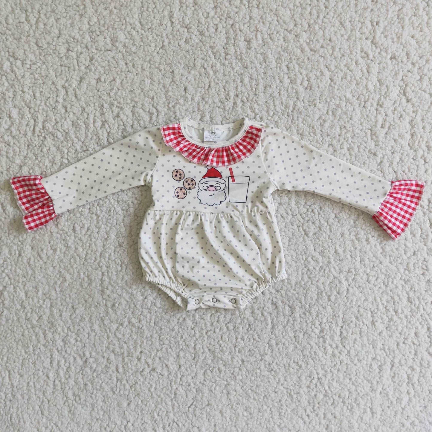 Christmas Santa baby long sleeves romper