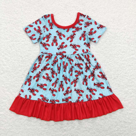 Blue lobster Short Girls Dress
