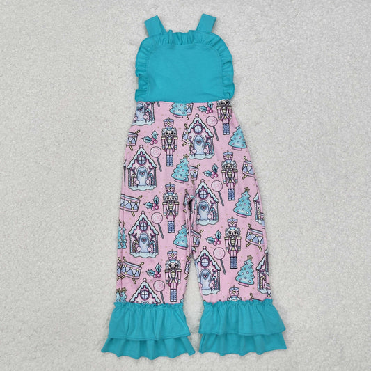 Christmas Blue Pink Cartoon Jumpsuit