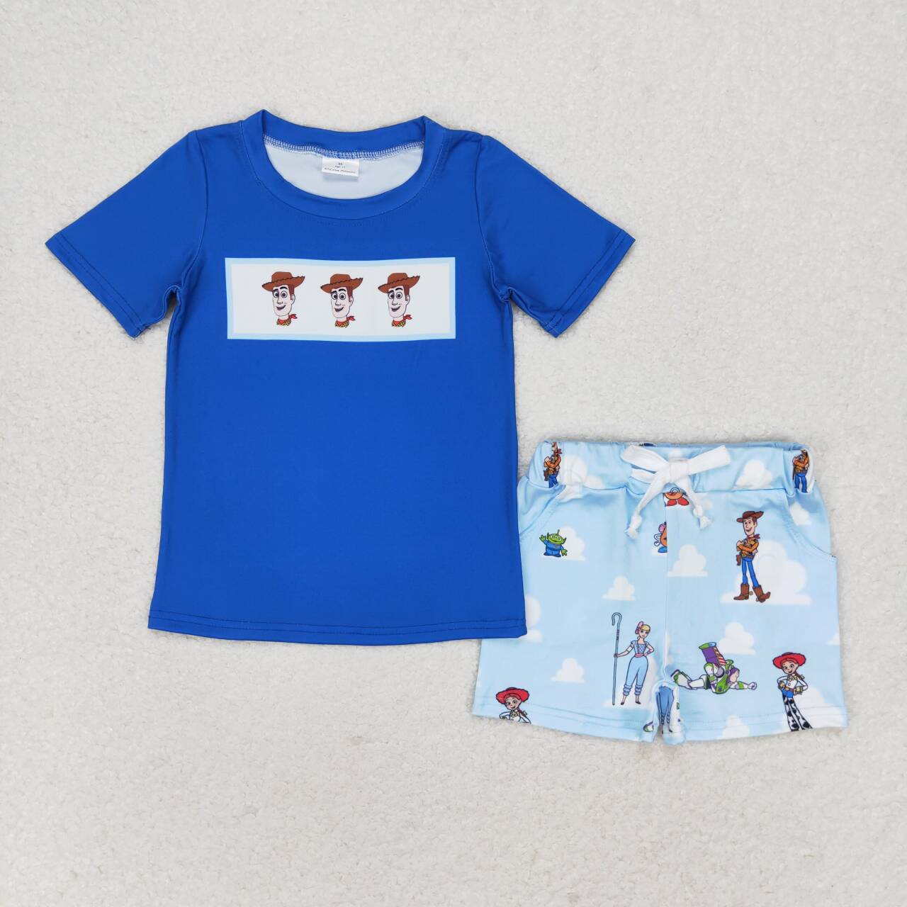 Blue Cartoon short sleeve set