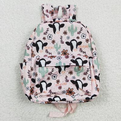 western floral cow kids backpack(US warehouse)
