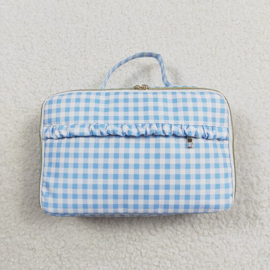 Blue plaid with lunch box (US warehouse)