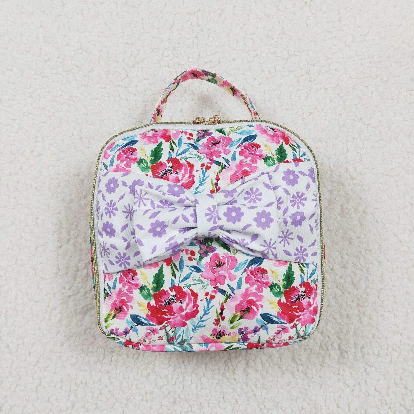 purple flowers bow pattern Lunch Box