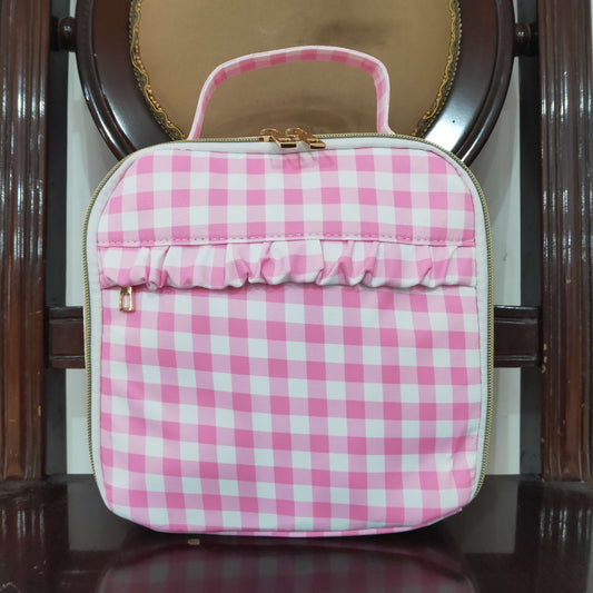 Pink Plaid Lunch zipper Box