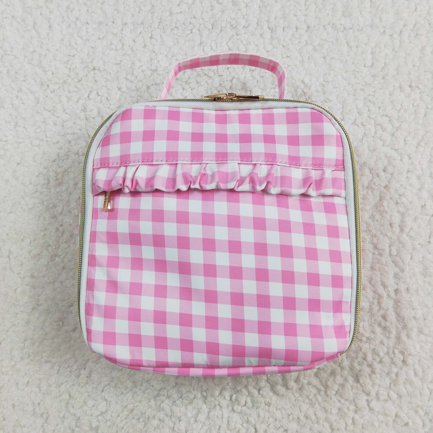 Pink Plaid Lunch zipper Box