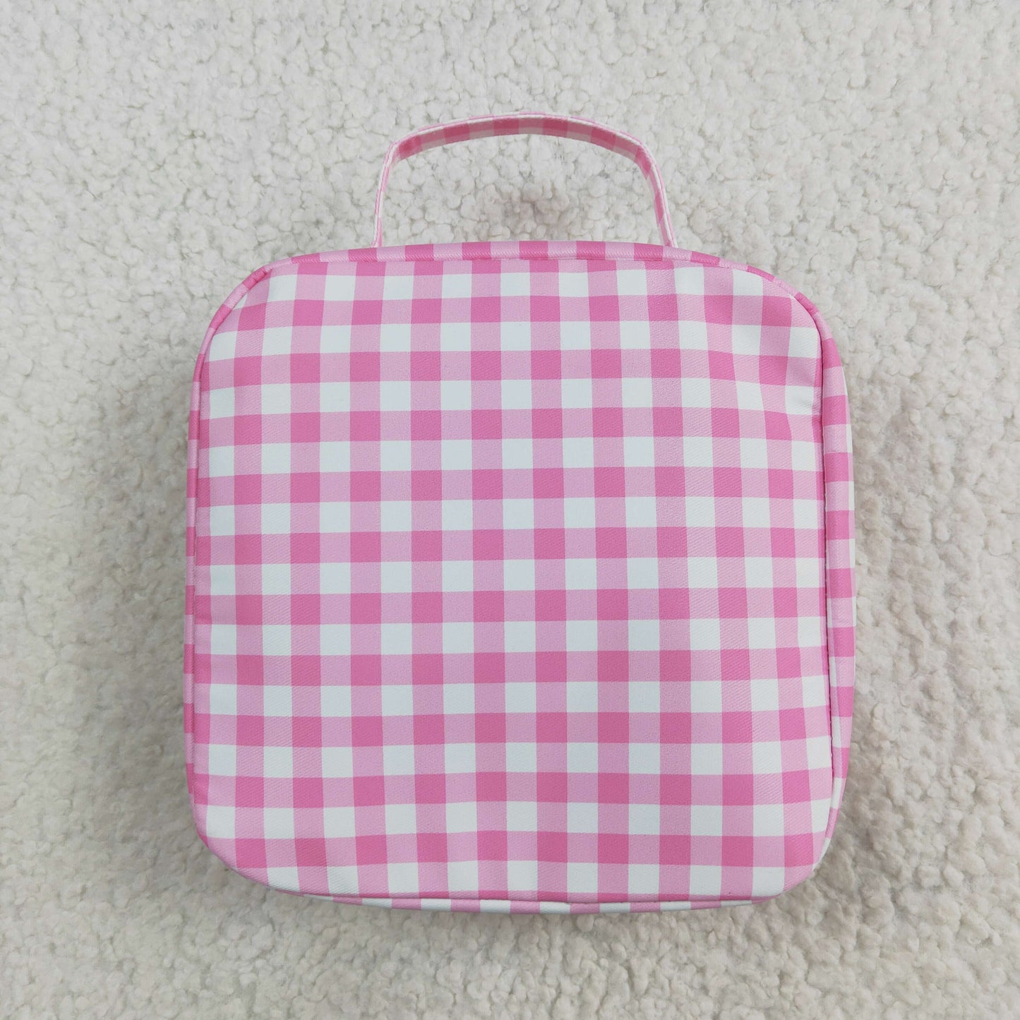 Pink Plaid Lunch zipper Box