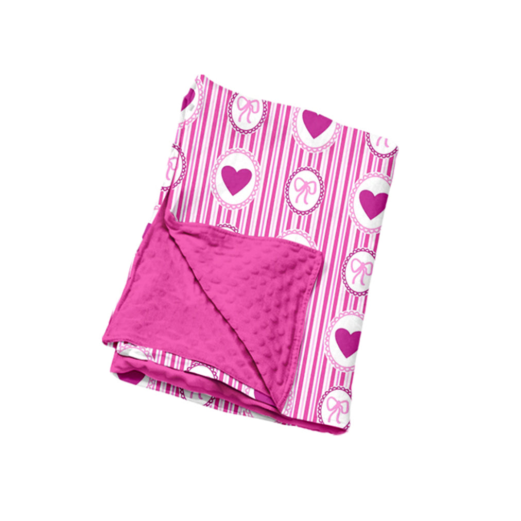 Preorder MOQ 5 pcs Each Style Valentine's Day Love Bows Stripe Middle Neckline Rose Red Mommy and Me Matching Clothes