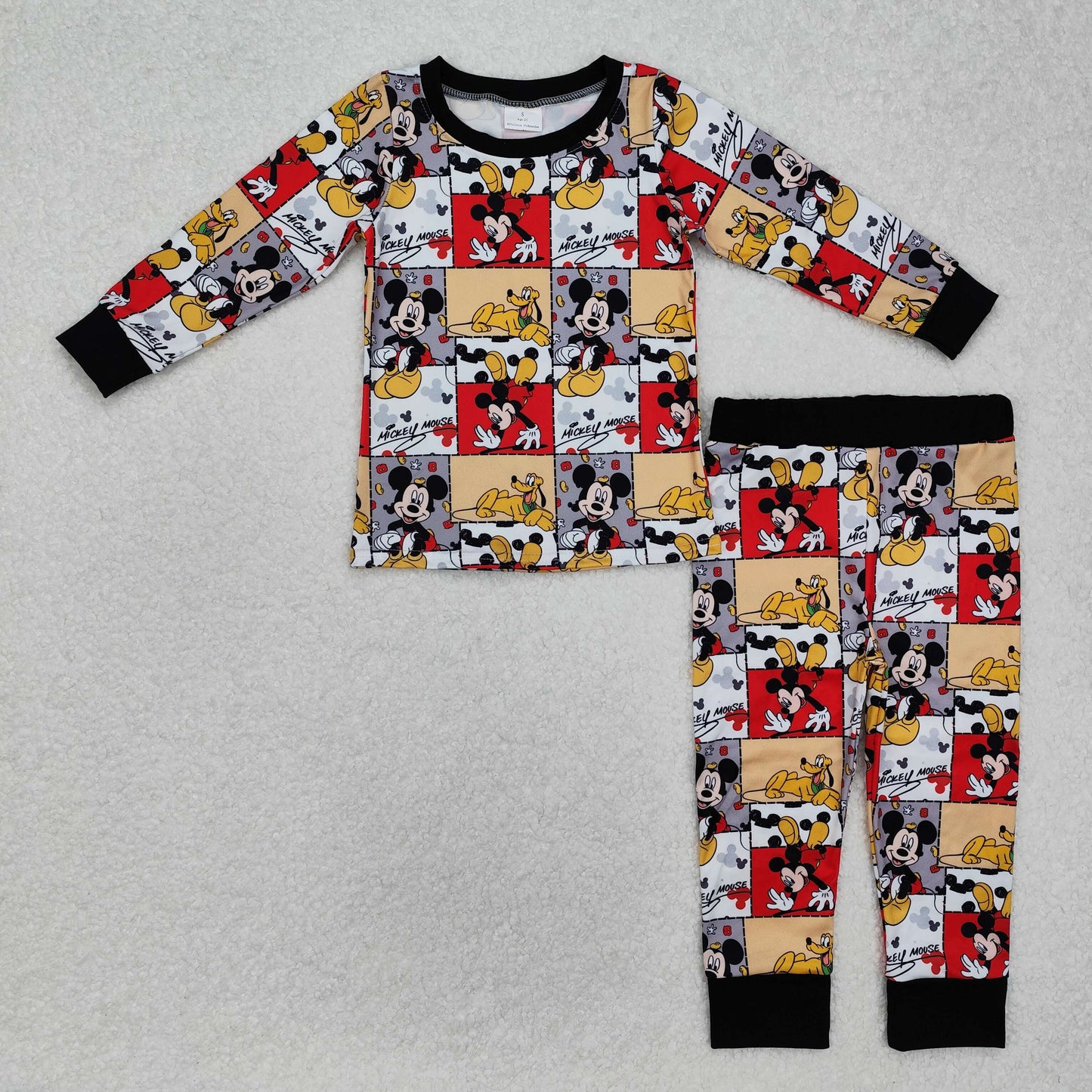 red greyplaid cartoon long sleeve boys Suit