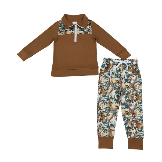 Hunting brown boy Long Sleeve Boy Set BLP1447