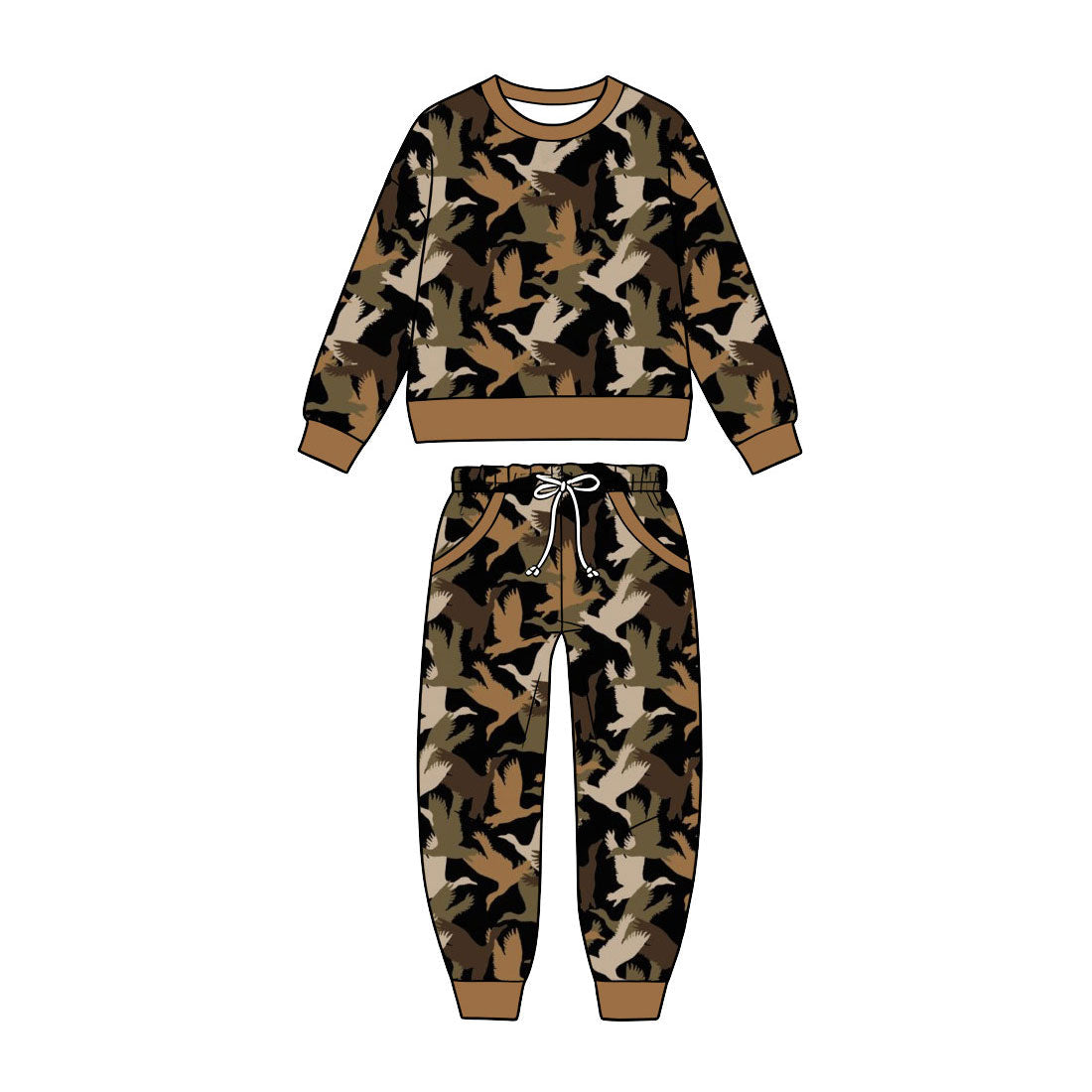 Preorder MOQ 5 pcs BLP1627 Duck Hunting Camo Print Boys Set