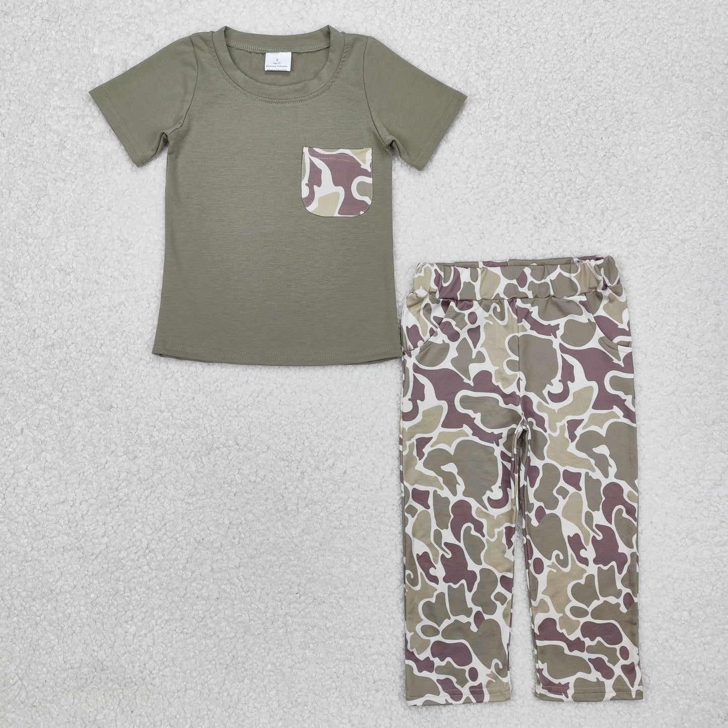 green camo pocket Boys Set