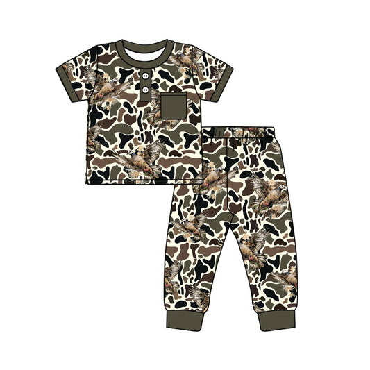 pre -order camo short sleeve kids pajamas bspo598