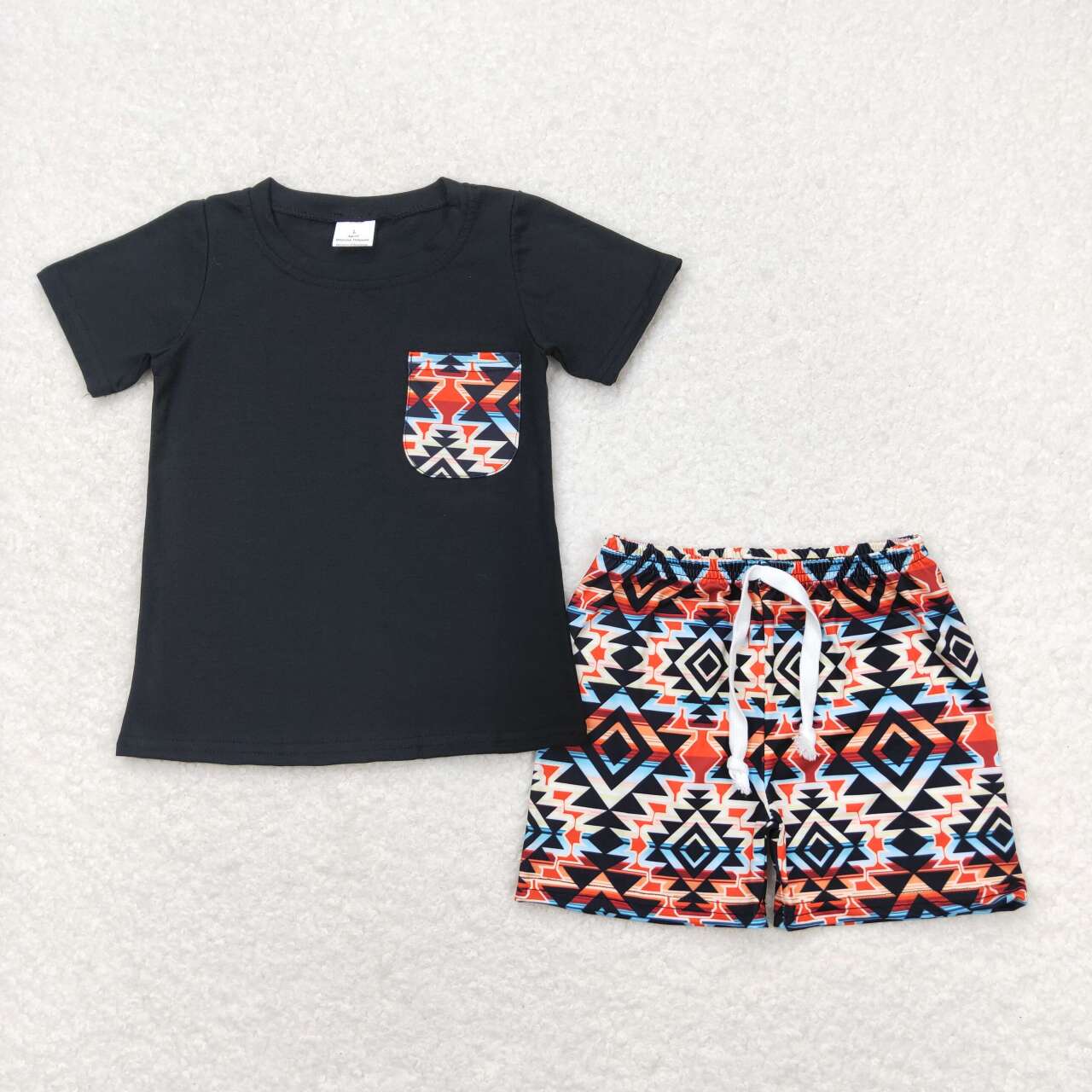 western black short sleeve boy set