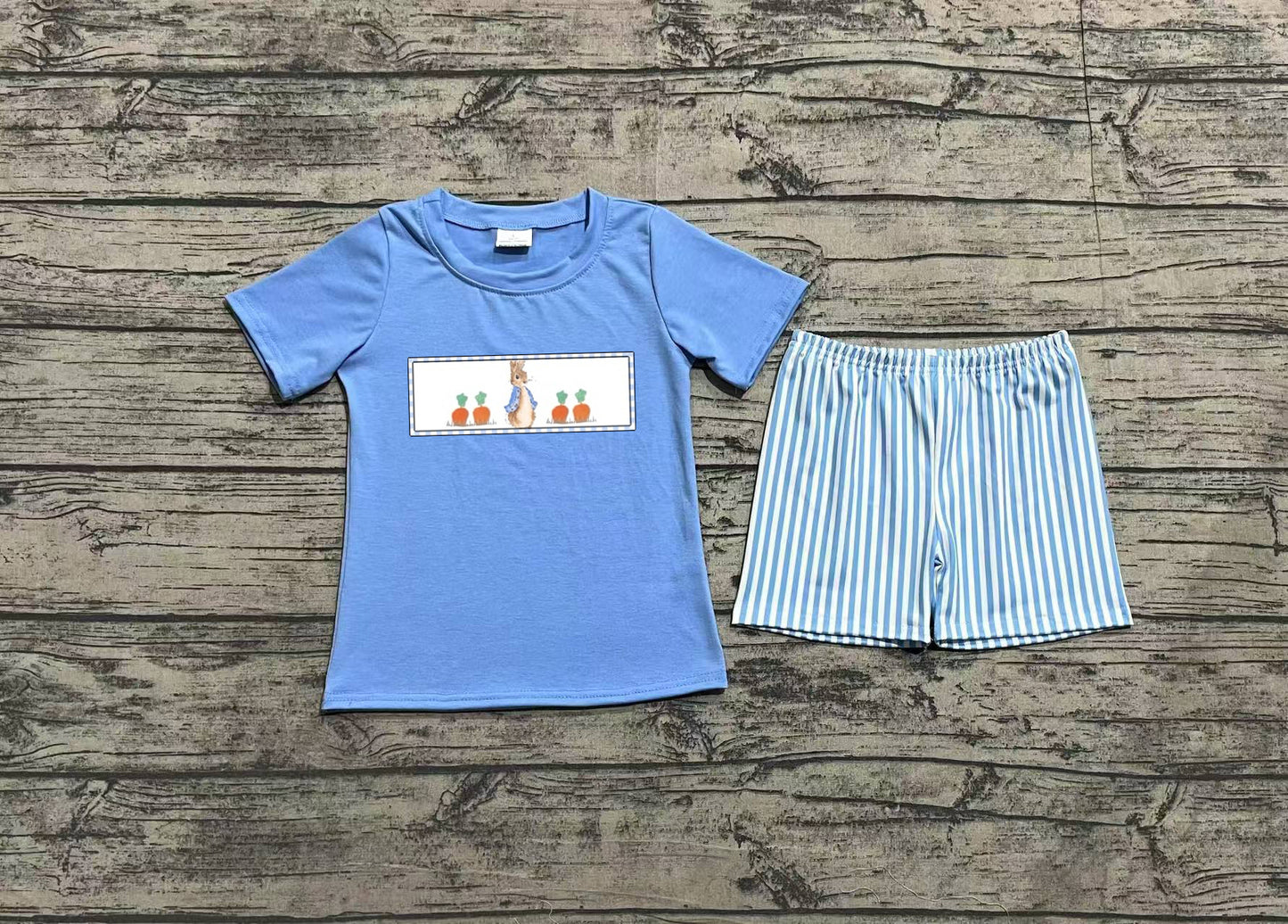 pre -order blue Rabbit print Boys set BSSO1026