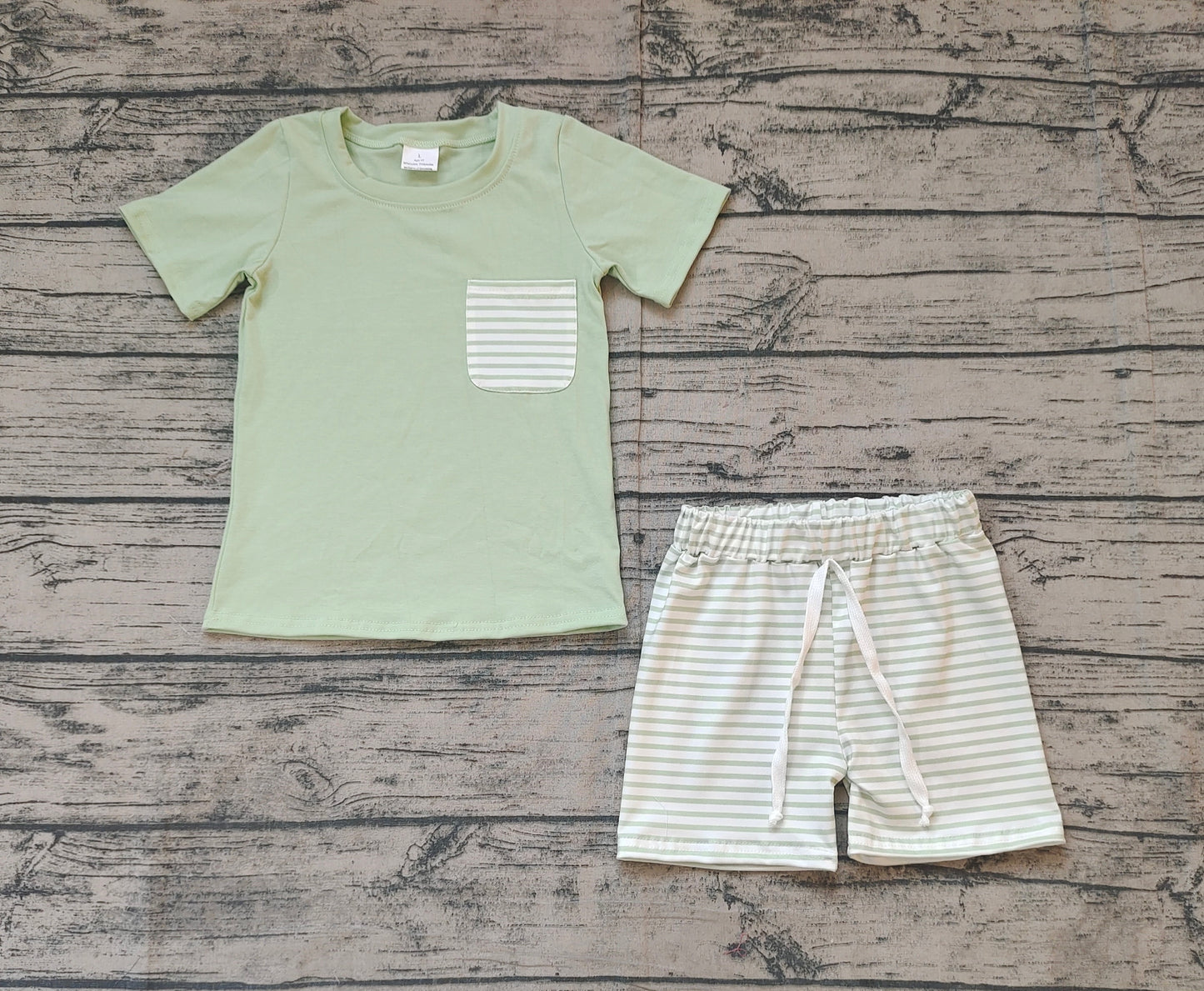 pre -order green pocket Boys stripe set BSSO1103