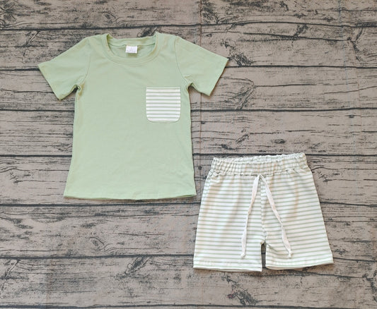 pre -order green pocket Boys stripe set BSSO1103