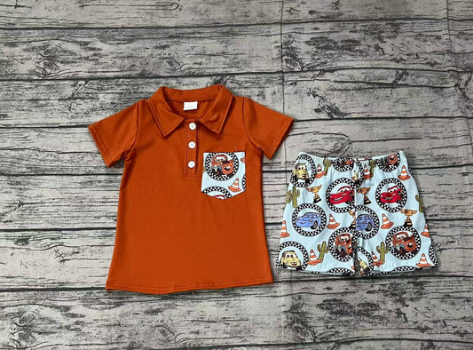 pre -order brown pattern boys Summer set BSSO1210