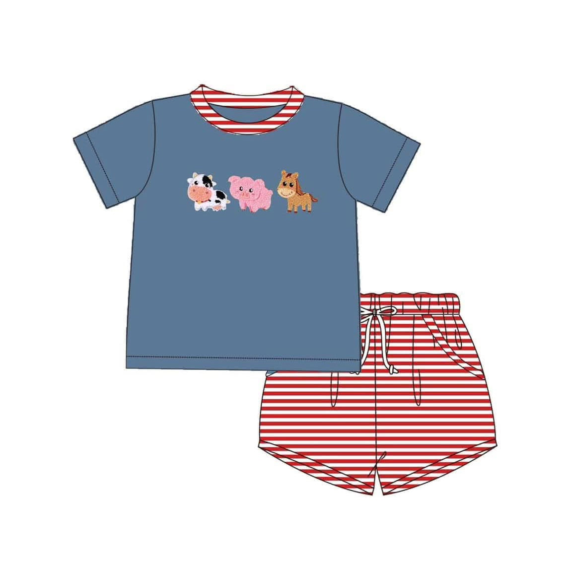 pre -order Blue animal Short Sleeve boy set BSSO1295