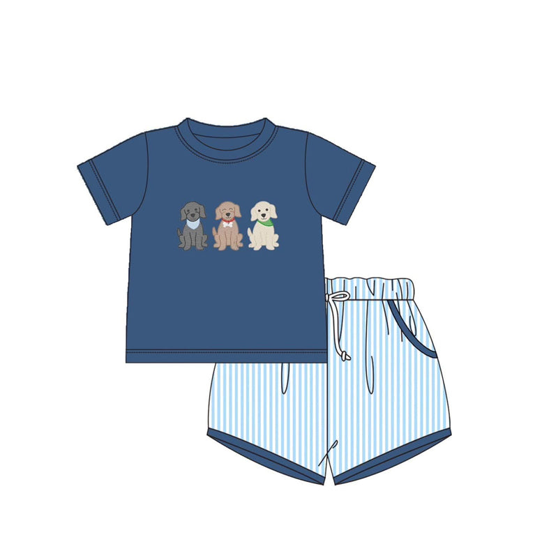 pre -order Blue dog Short Sleeve boy set BSSO1296