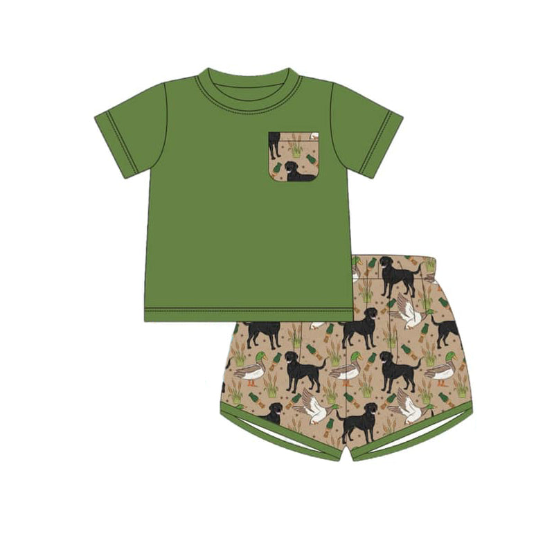 pre -order Green Dog Duck Short Sleeve boy set BSSO1297