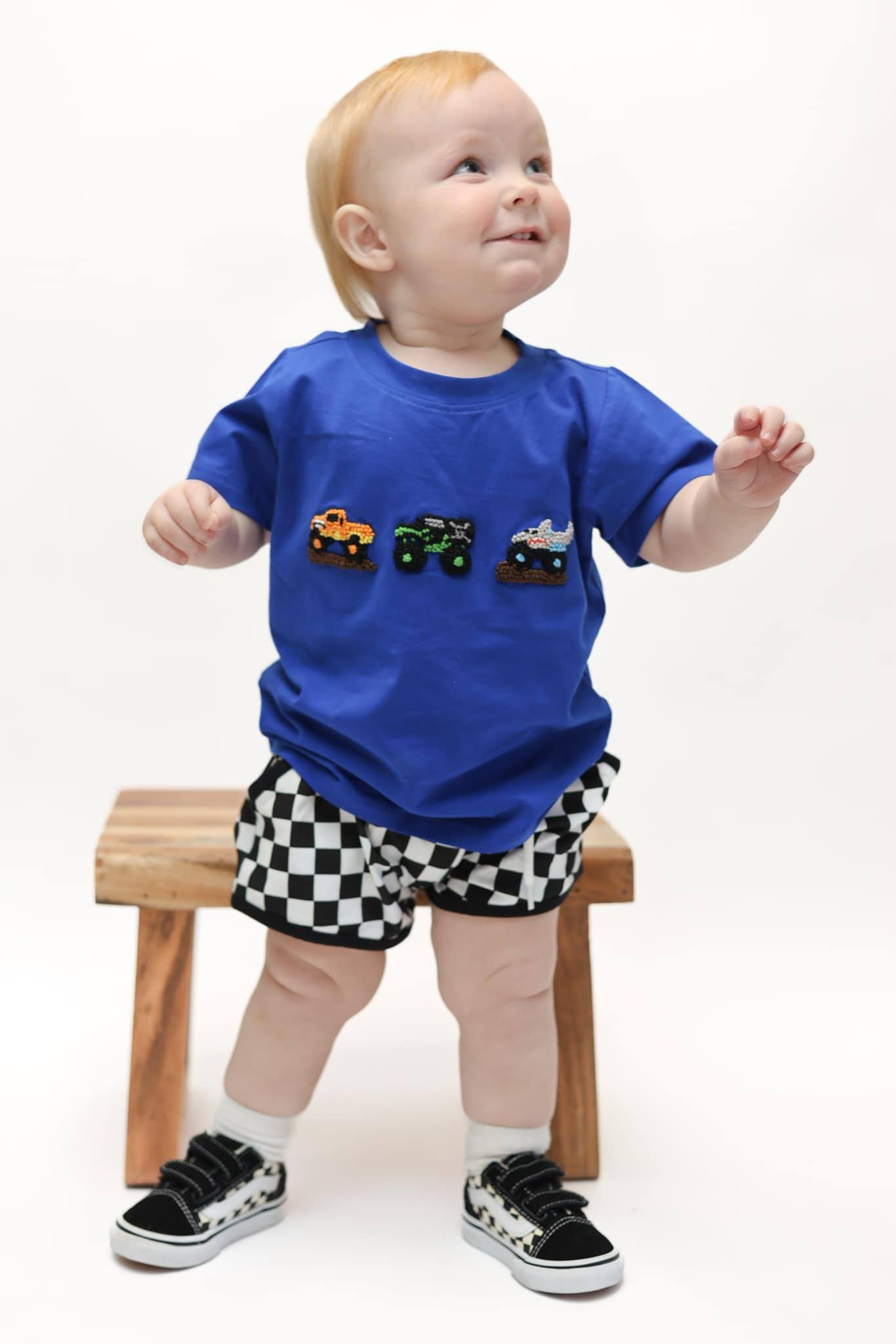 pre -order blue cars Short Sleeve boy set BSSO1334