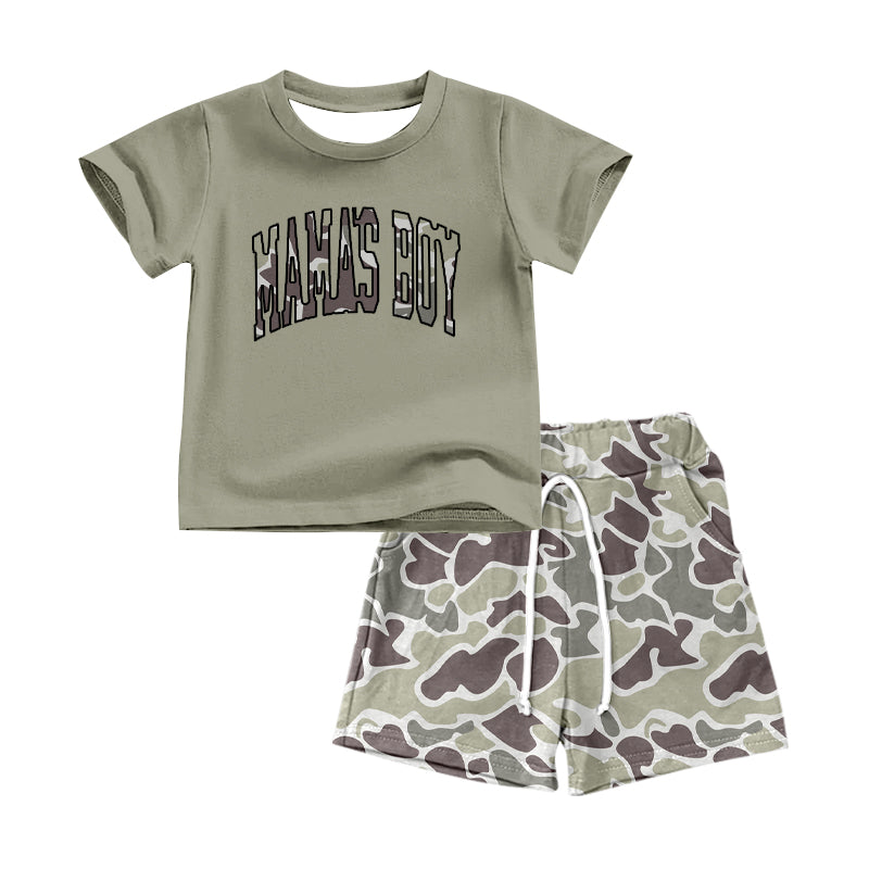 pre -order camo green mama's boy Short Sleeve boy set BSSO1346