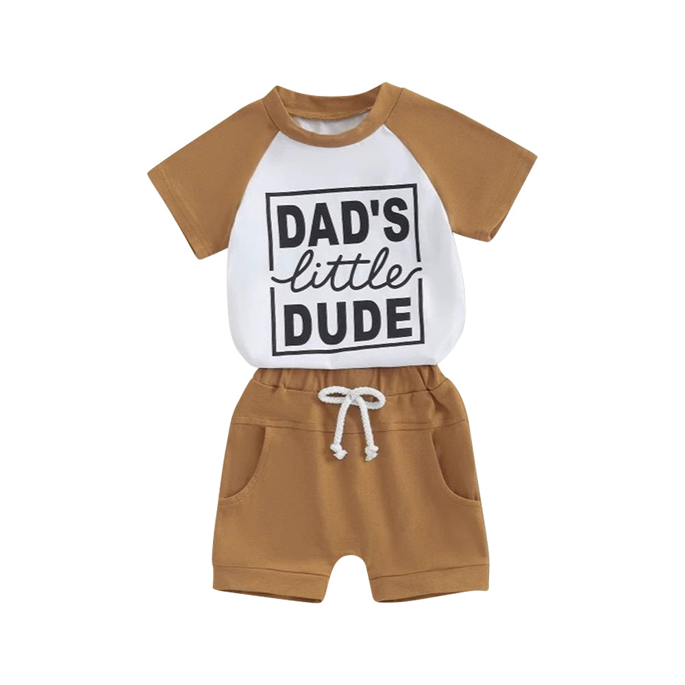 pre -order daddy's little DUDE short Sleeve boy set BSSO1474