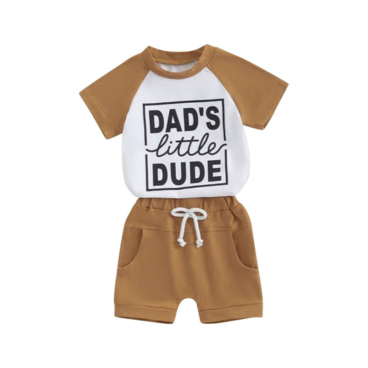 pre -order daddy's little DUDE short Sleeve boy set BSSO1474