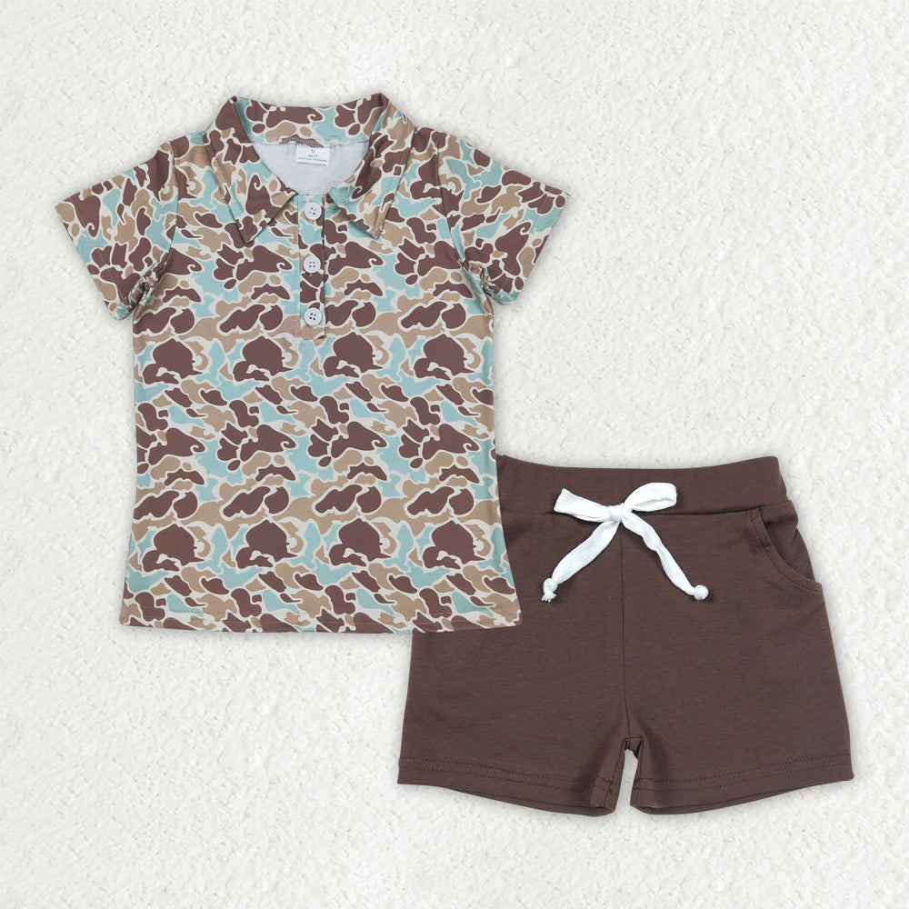 pre -order Camo print short Sleeve boy set BSSO1486