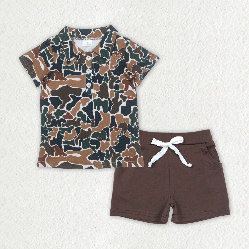 pre -order camo print short Sleeve boy set BSSO1493