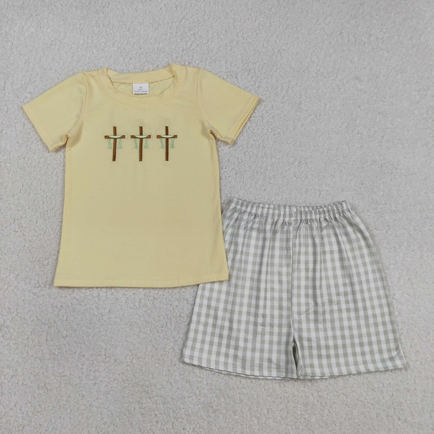 Yellow cross Short Sleeve Boy Set BSSO1717