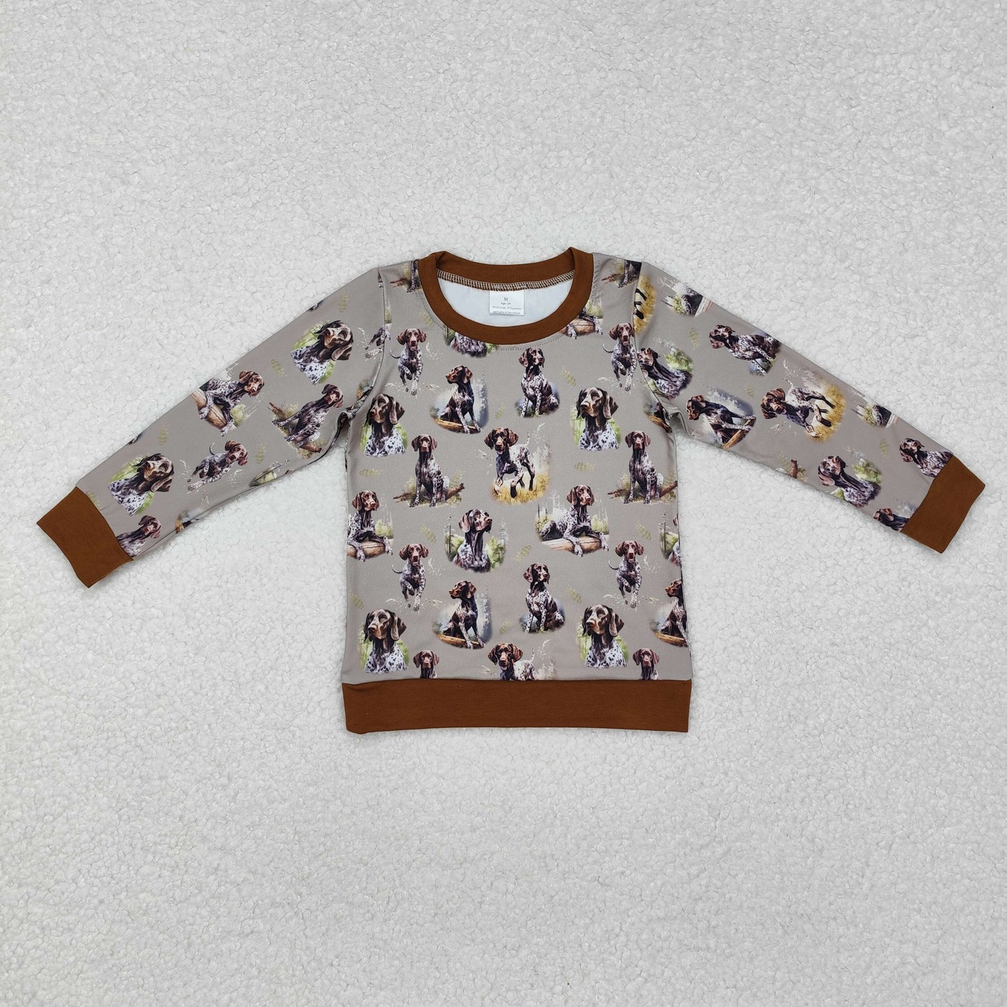 Camo dog print brown Long sleeve Shirt