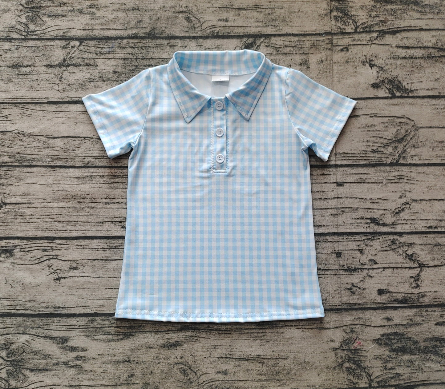 pre -order Blue plaid short sleeve BSSO1125