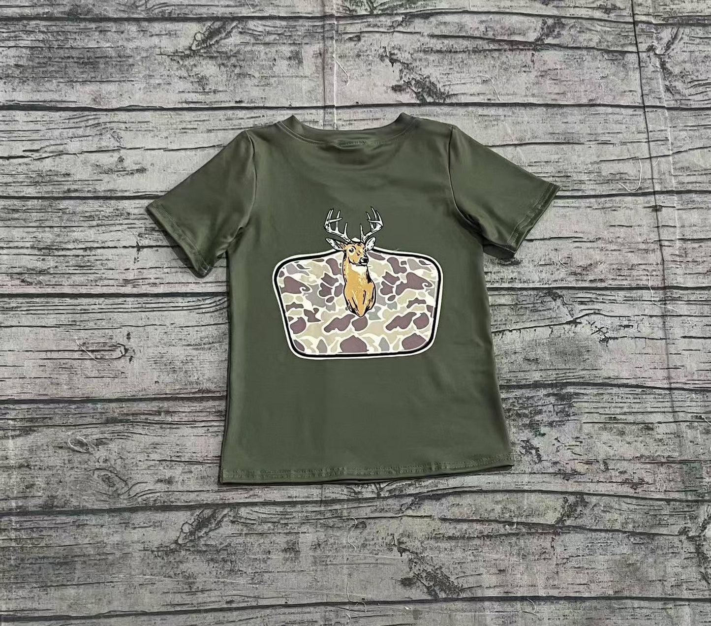 pre -ordergreen deer pattern short sleeve BT1148