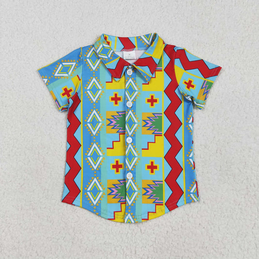 Colorful pattern Short Sleeve Shirt