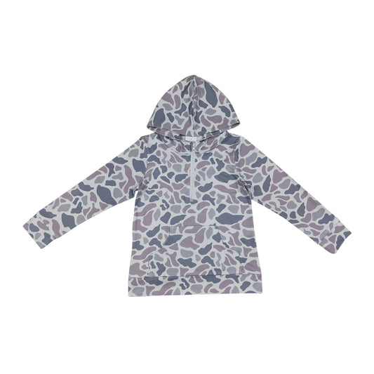 Grey Camo print Long Sleeve Hoodies BT1849