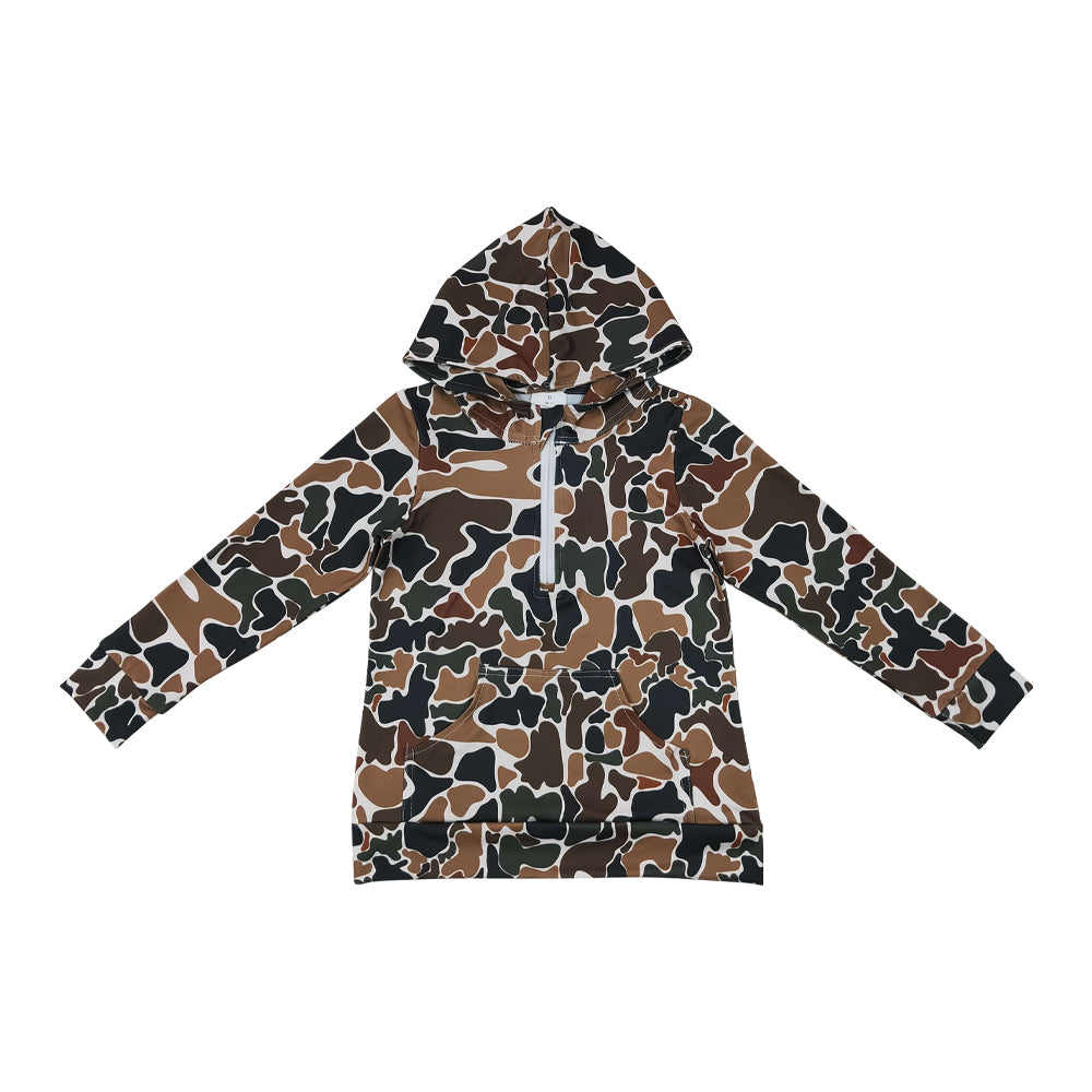 Camo print Long Sleeve half zip Hoodies BT1851