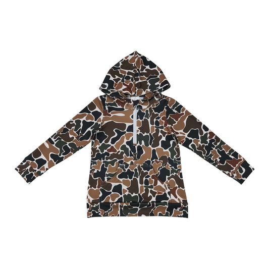 Camo print Long Sleeve half zip Hoodies BT1851