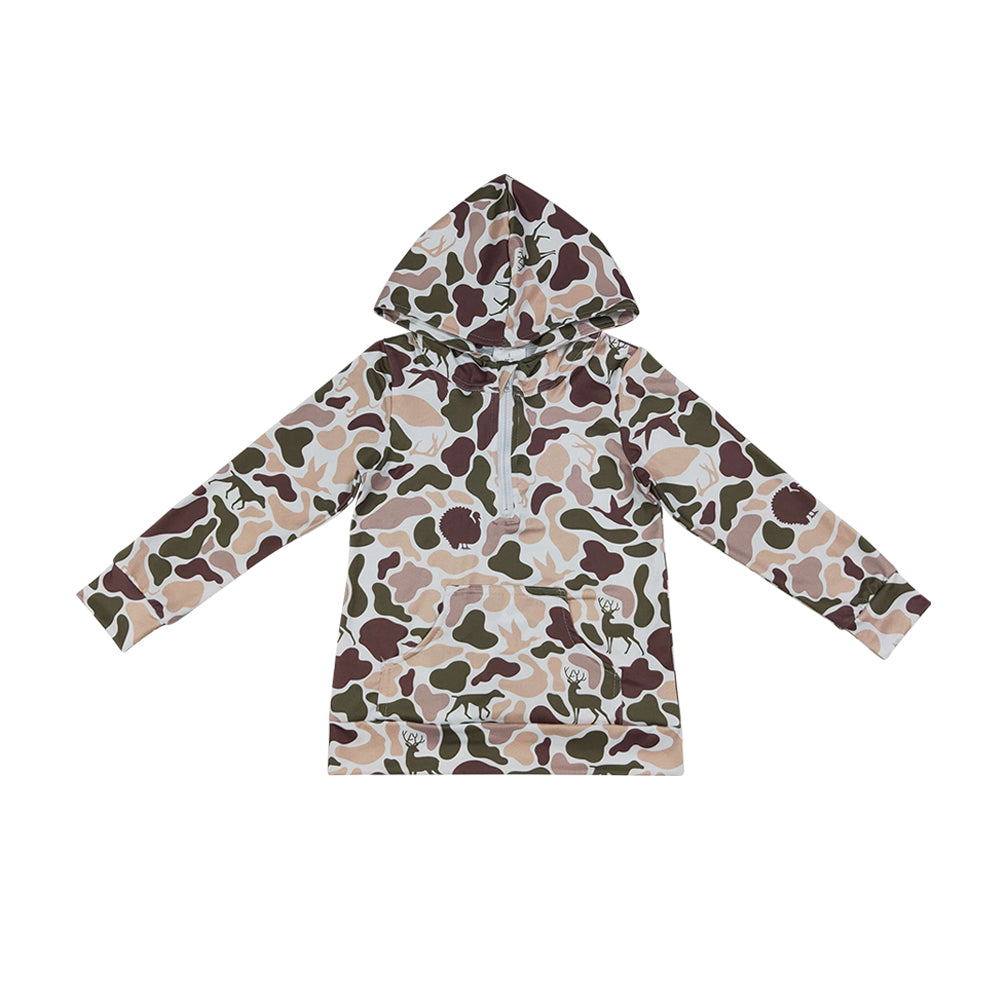 Camo Duck print Long Sleeve Hoodies BT1852