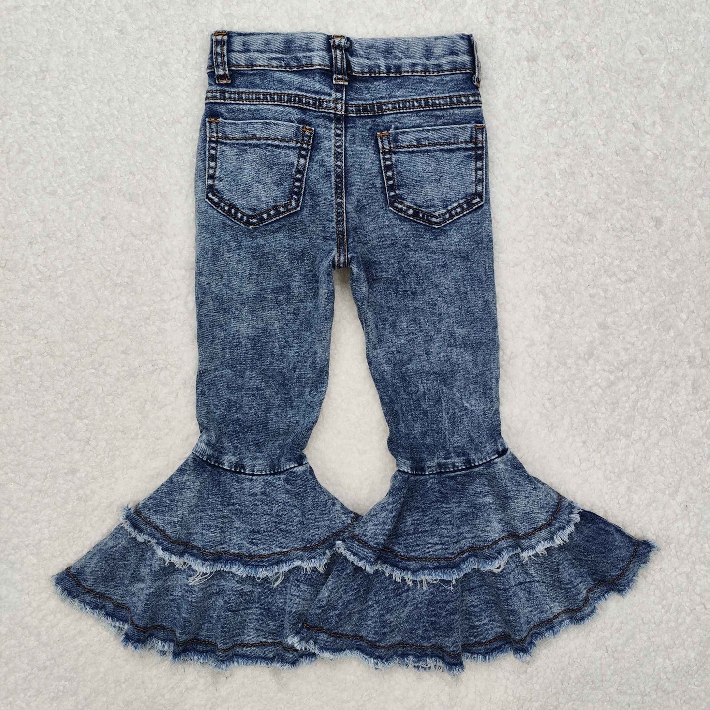 blue double ruffles Bell Jeans