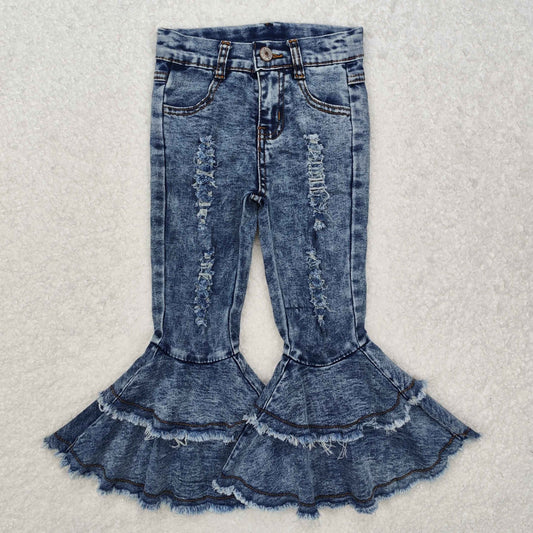 blue double ruffles Bell Jeans