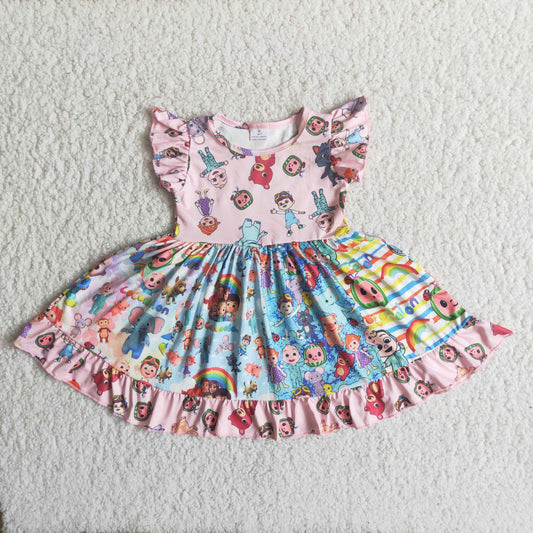 Pink Cartoon Girls dress
