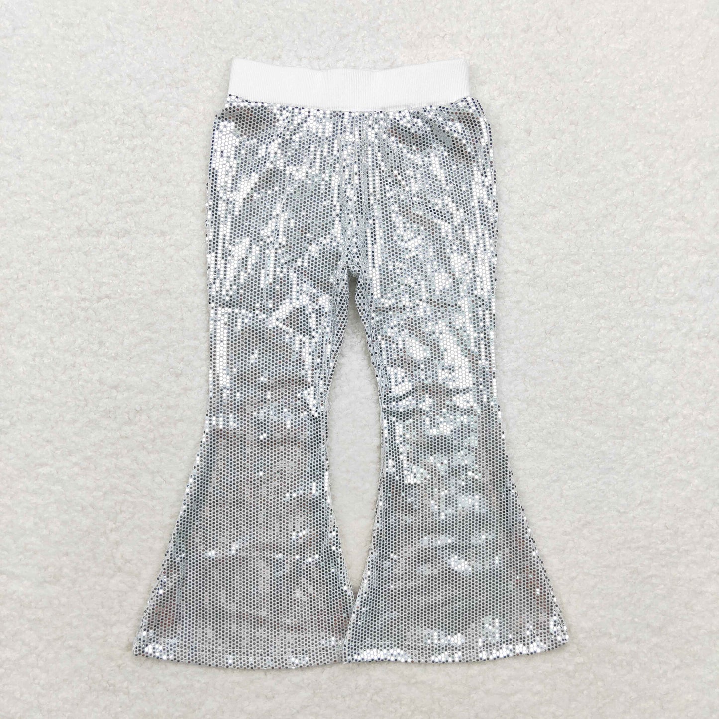 white Sequined bell pants