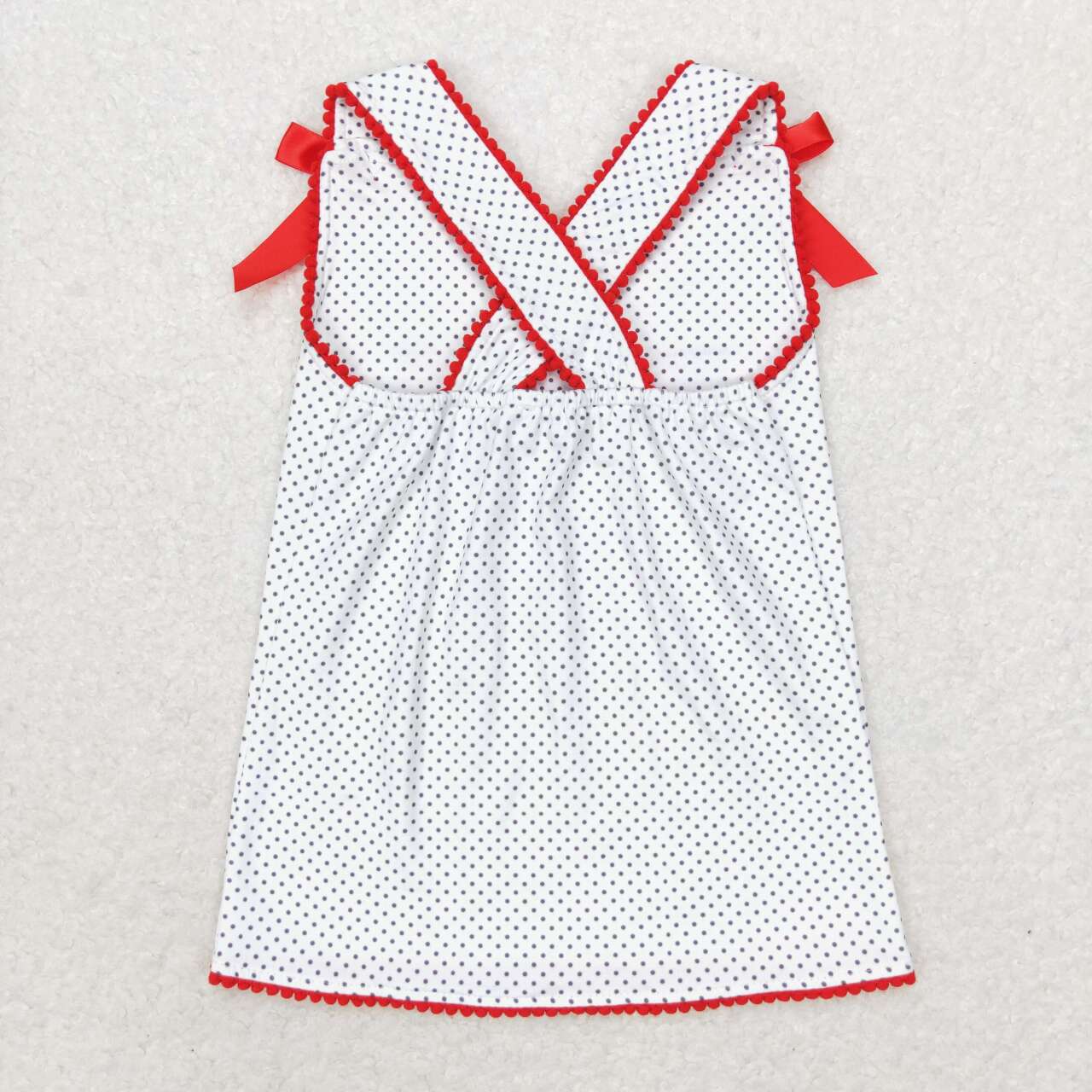 dot Embroidery Flag Top