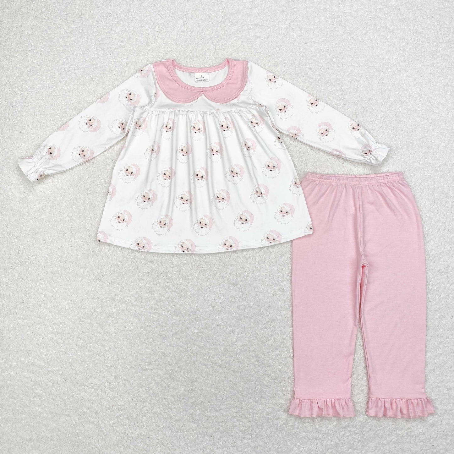 Christmas Pink Santa Print Girls Set