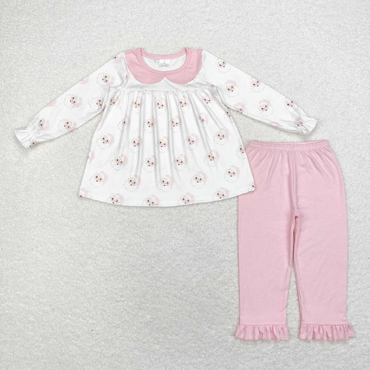 Christmas Pink Santa Print Girls Set