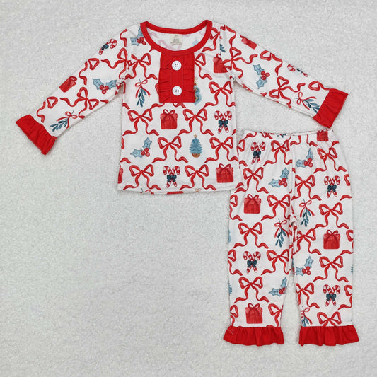 Christian red gift Print Long Sleeve Pajamas ( material contains bamboo )